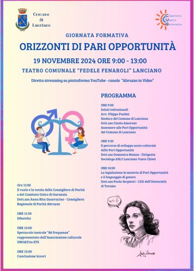 Orizzonti di Pari Opportunità, giornata formativa e di sensibilizzazione per dipendenti e studenti promossa dal CUG del Comune 