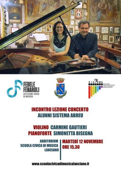 Lanciano, Sistema Abreu per l'inclusione sociale: concerto-lezione per gli alunni dell’orchestra Junior Fenaroli