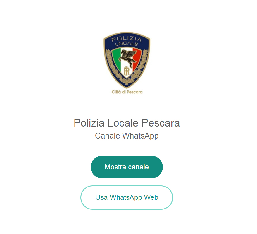 La Polizia Locale di Pescara attiva un canale whatsapp per informare i cittadini