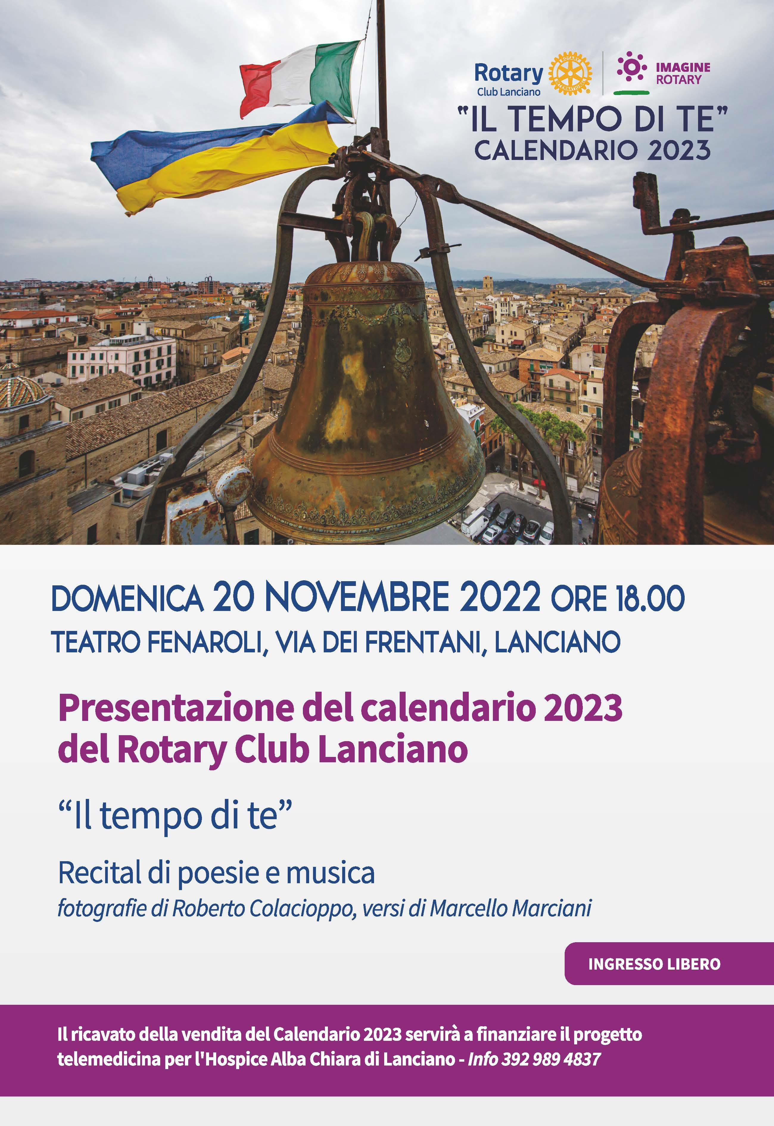 Calendario Rotary 2023 per raccogliere fondi per l'Hospice Domenica lo spettacolo al "Fenaroli"