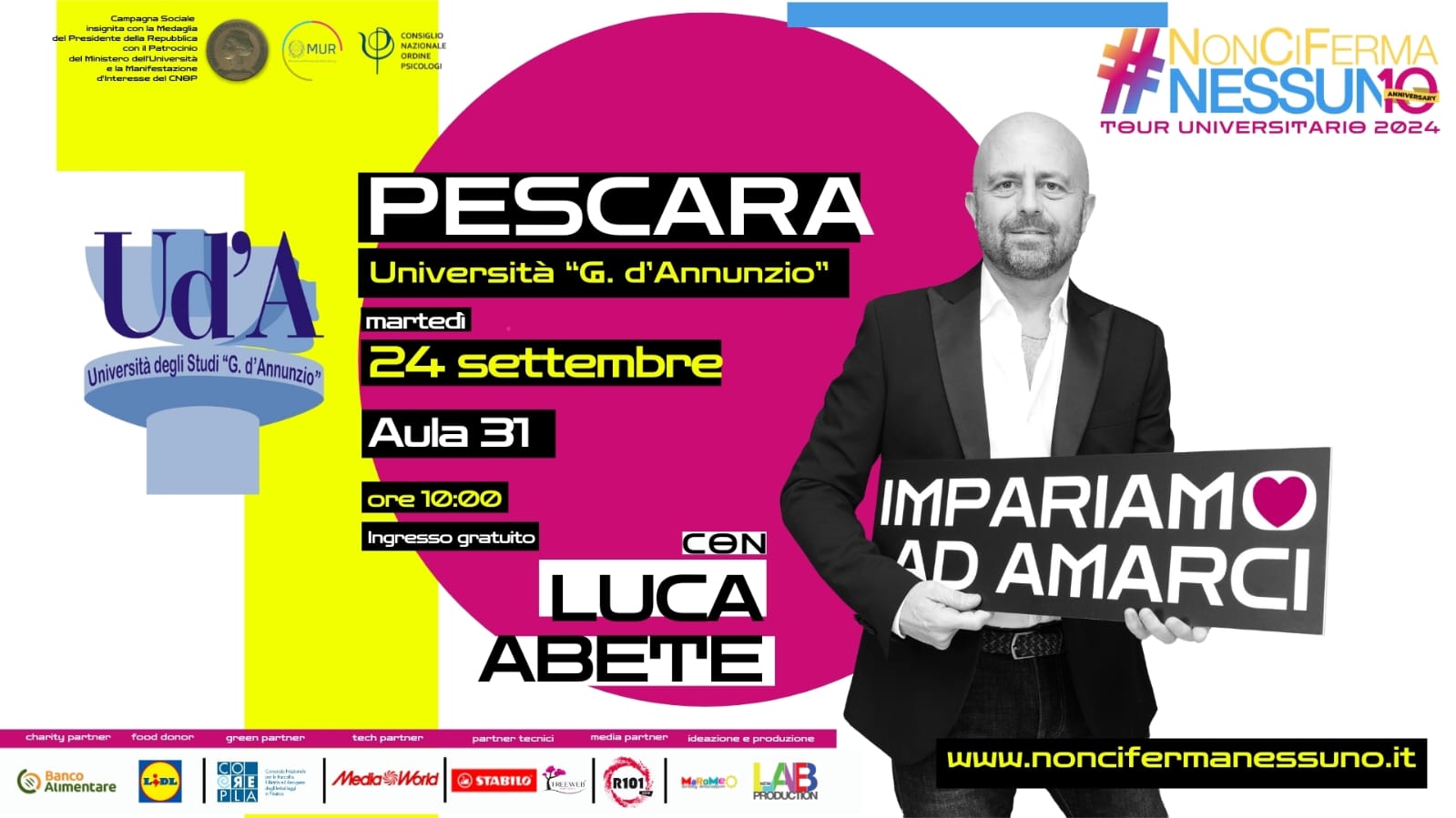 Pescara protagonista del tour motivazionale di Luca Abete #NonCiFermaNessuno