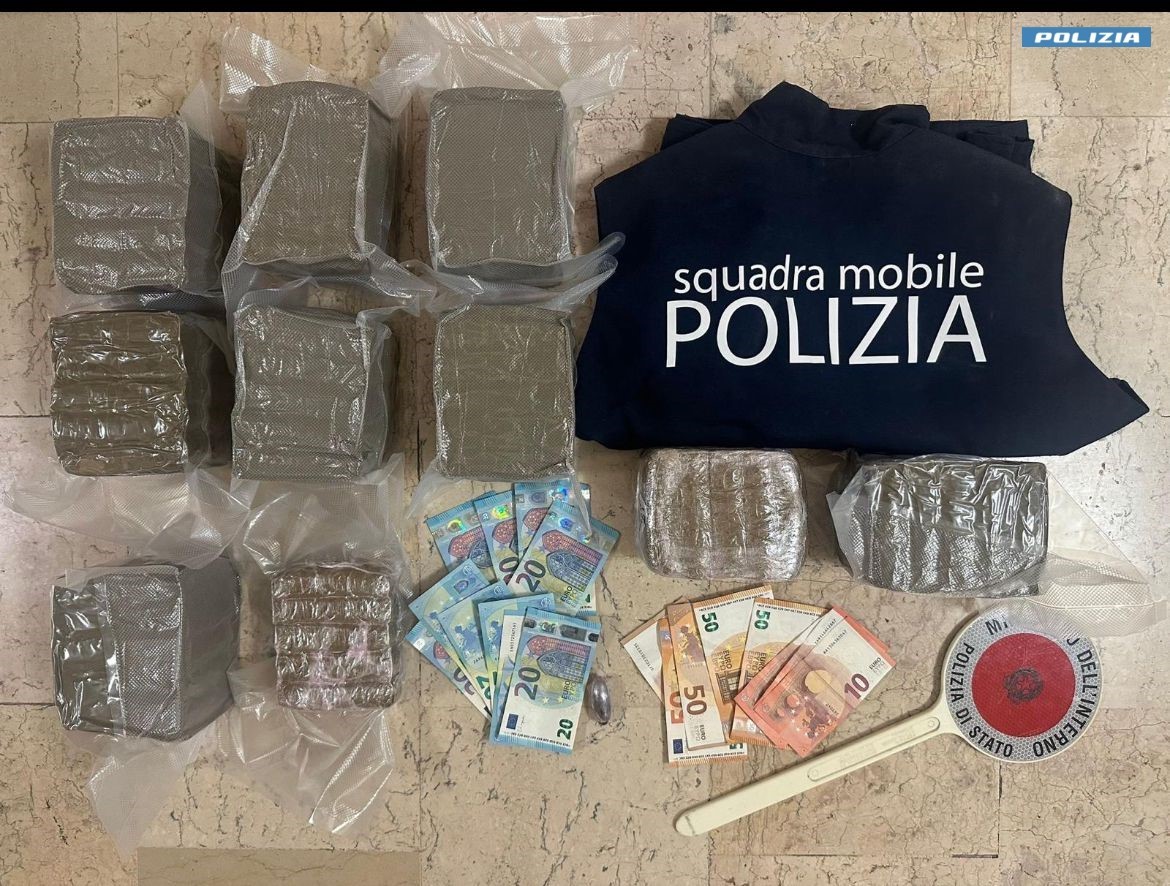 Due fratelli con 10 kg di hashish arrestati dalla Squadra Mobile nella zona colli di Pescara