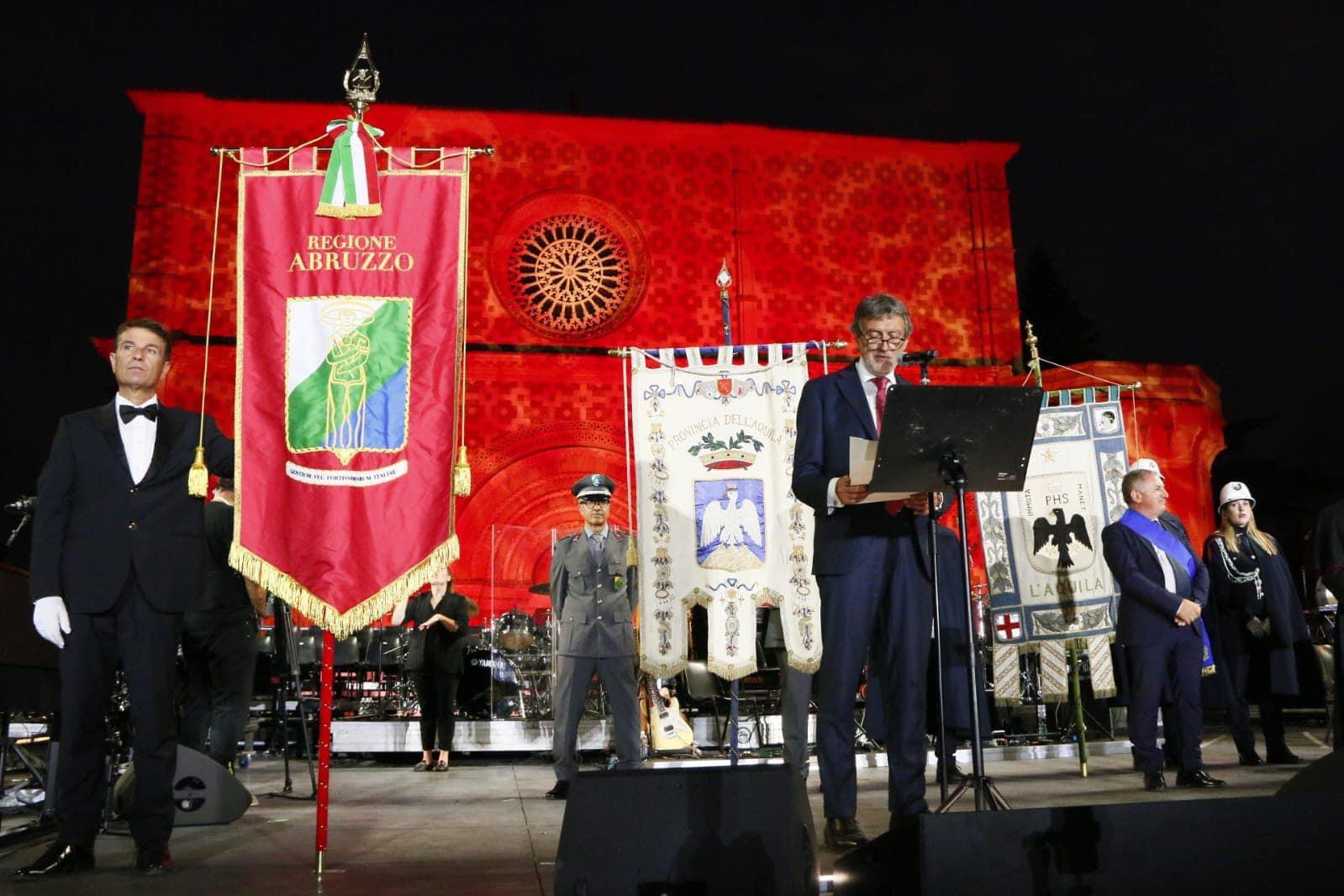 Perdonanza Celestiniana, Cerimonia di accensione del fuoco del Perdono, Marsilio: dall’Aquila e dall’Abruzzo intero un messaggio universale di pace