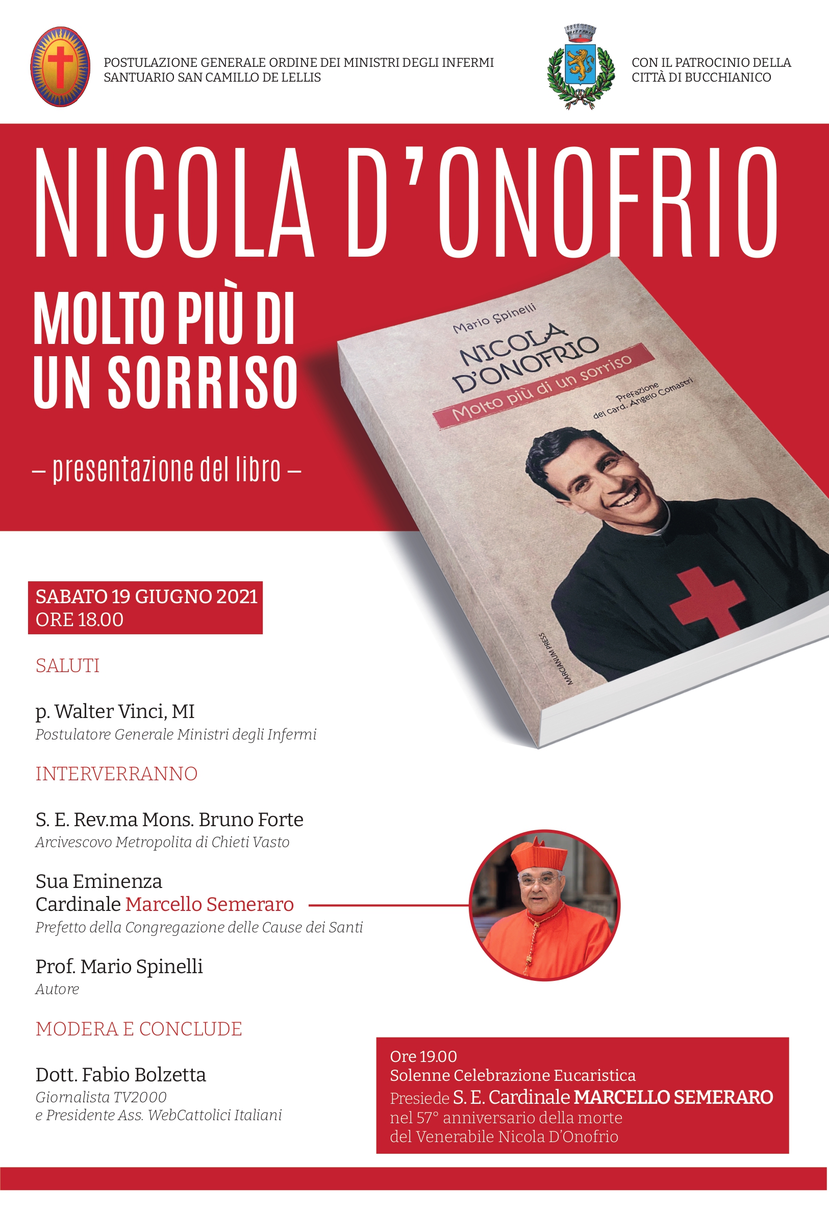 A Bucchianico la presentazione del libro “Nicola D’Onofrio - Molto più di un sorriso”