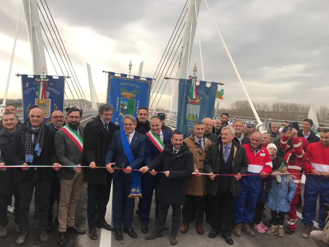 Pescara, inaugurato terzo ponte sul fiume Saline, Sospiri:perfetta sinergia Provincia Regione