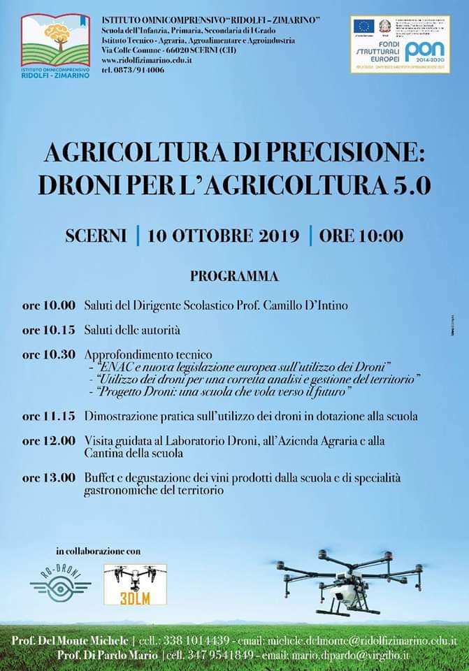 All'Istituto Tecnico Agrario di Scerni, il Laboratorio Droni e Giardino di piante officinali 