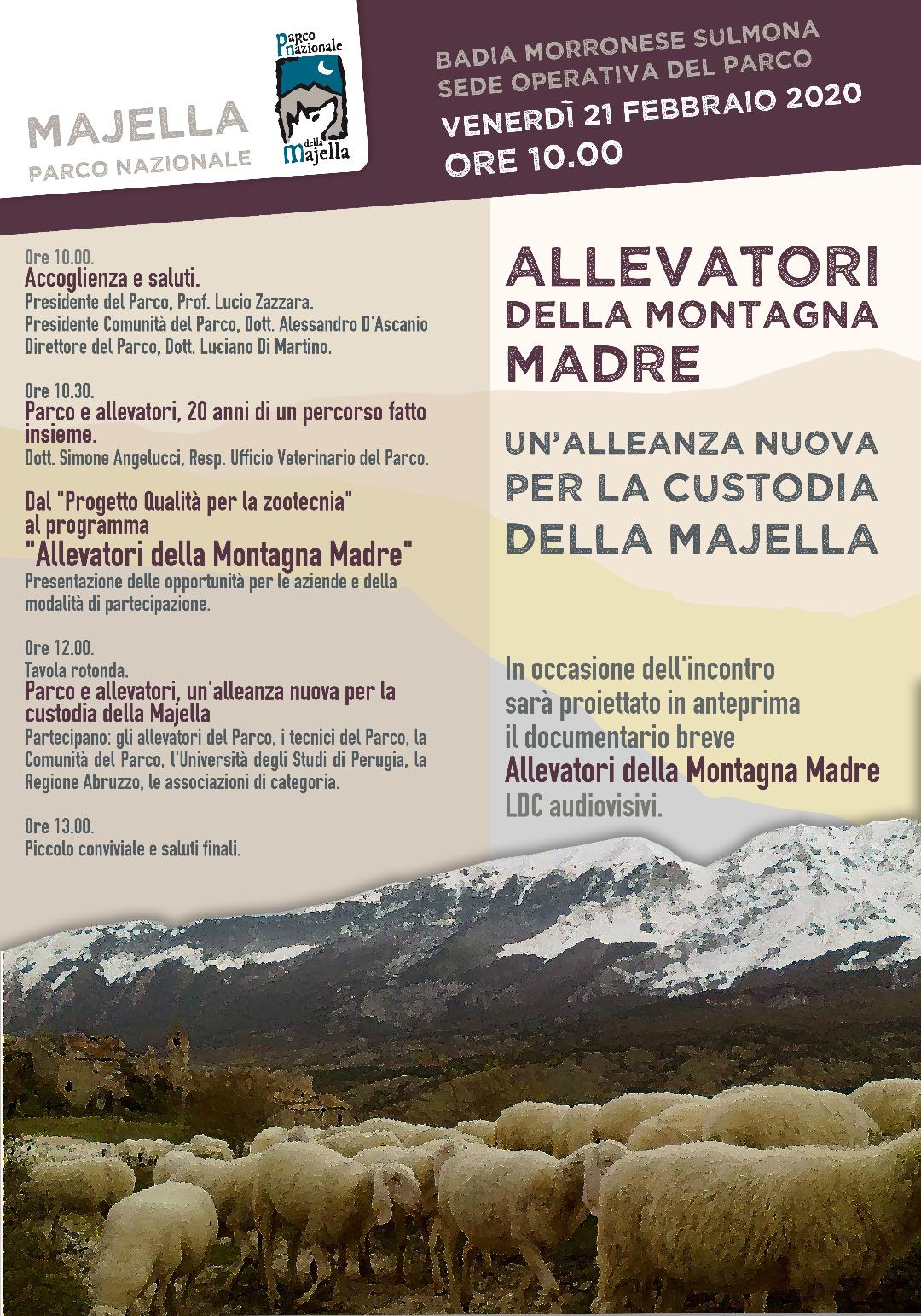 Zootecnia sostenibile nel Parco della Maiella,un convegno per presentare il programma "Allevatori della Montagna Madre"