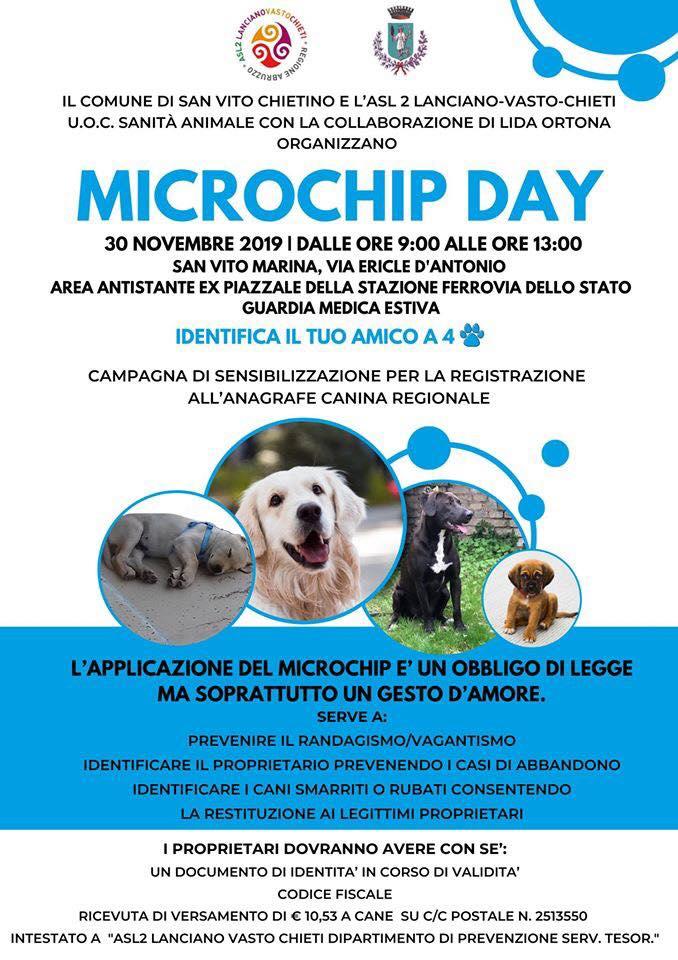 Cani, “Microchip Day” domattina a San Vito Marina(Ch)